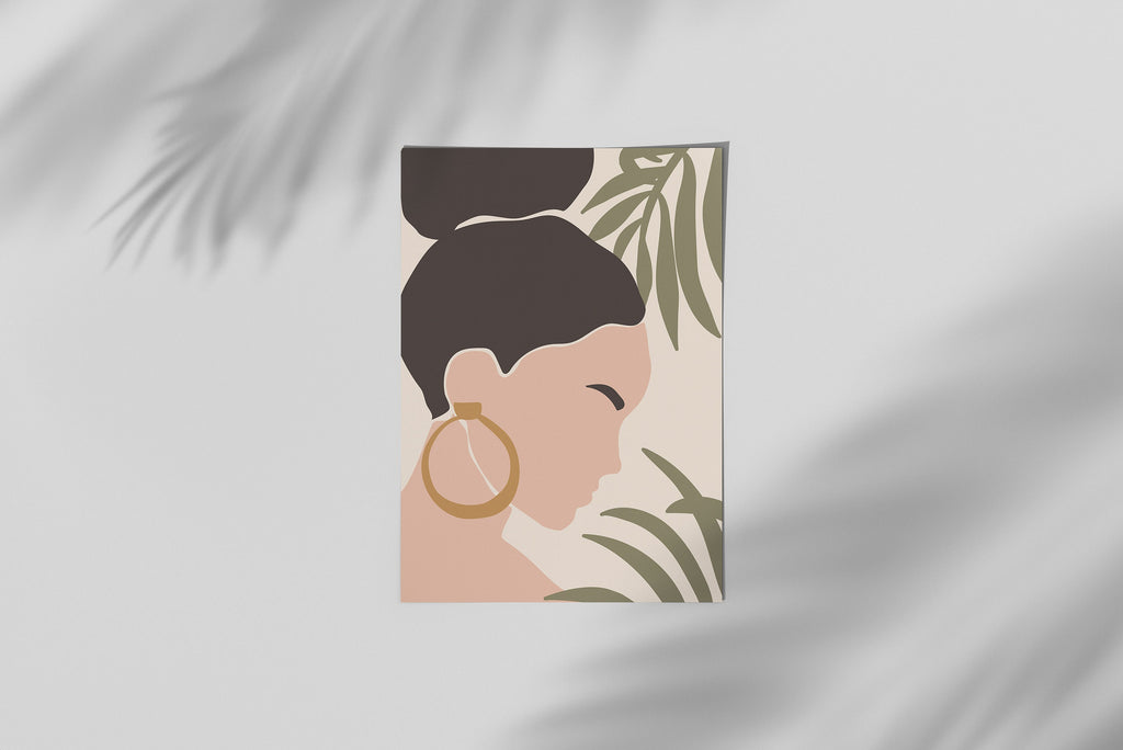 Earring Girl Print