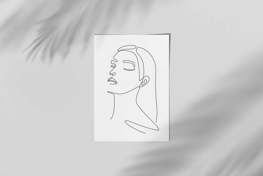 Girl Face Line Art